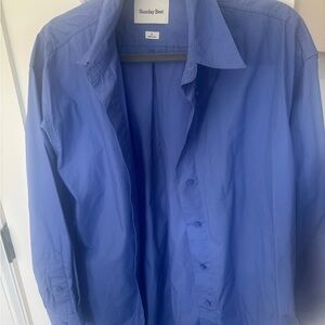 Aritzia Sunday Best Blue Button-Up Shirt